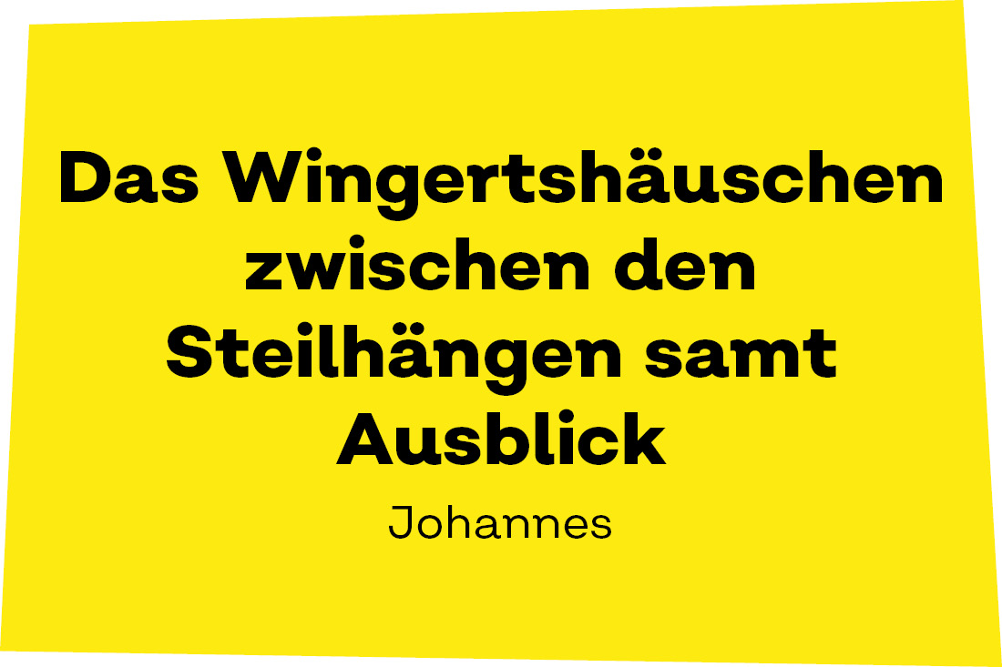 Das Wingertshäuschen zwischen den Steilhängen samt Ausblick. - Johannes